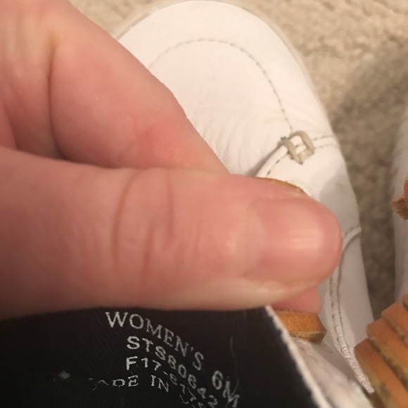 Sperry Leather Tennis Shoes White 6 - Picture 4 of 4